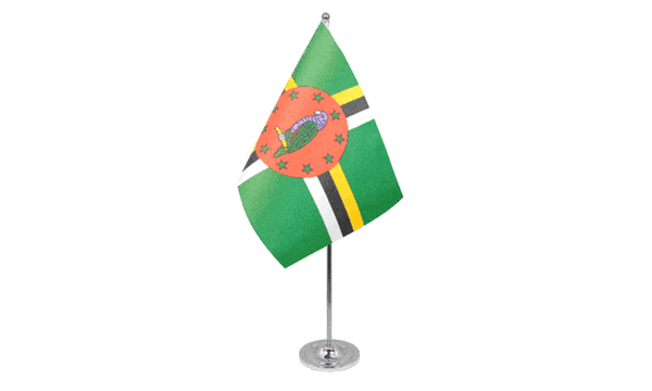 Dominica Satin Table Flag